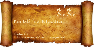 Kertész Klaudia névjegykártya